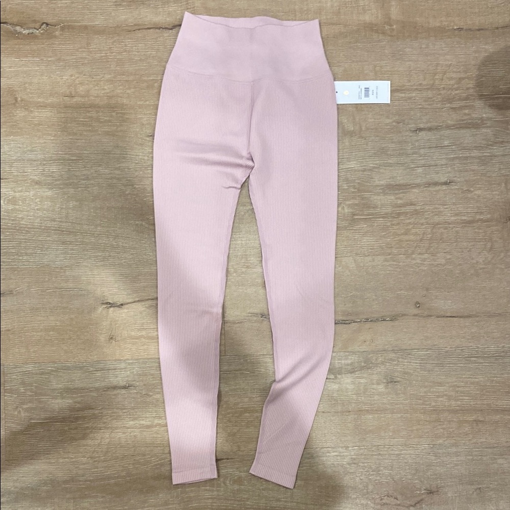 Pink Ribbed Leggings - Picture 2 of 4